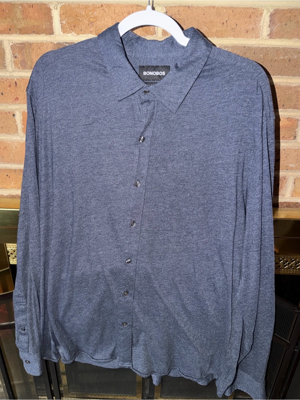 Bonobos Men's Heather Navy Long-Sleeve Button-Down Shirt